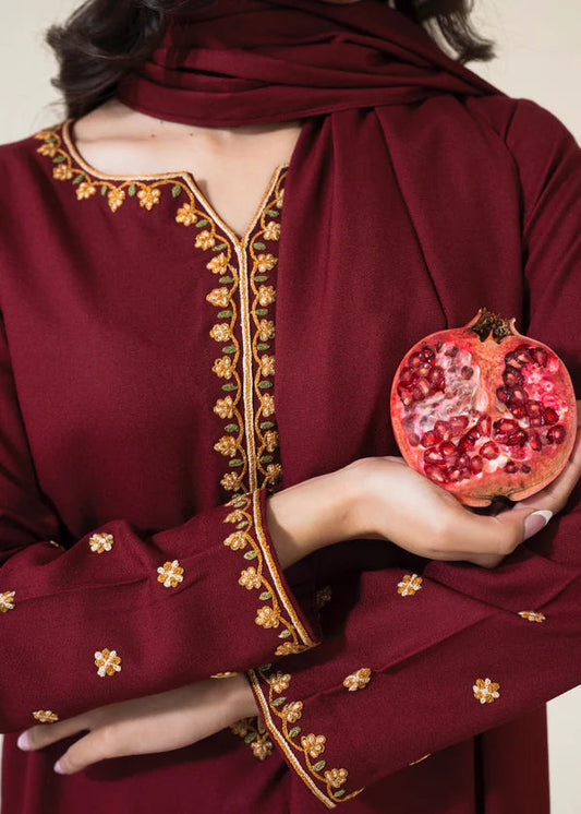 Choices W972-Embroidered 3pc Marina Dress With Embroidered Marina Shawl. Choicesstore.pk