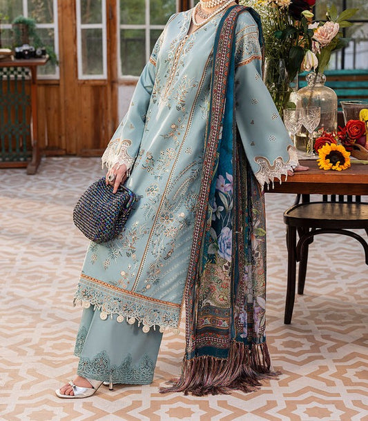 Lawn-3PC Embroidered With Chiffon Digital Printed Dupatta CODE. MC-4085