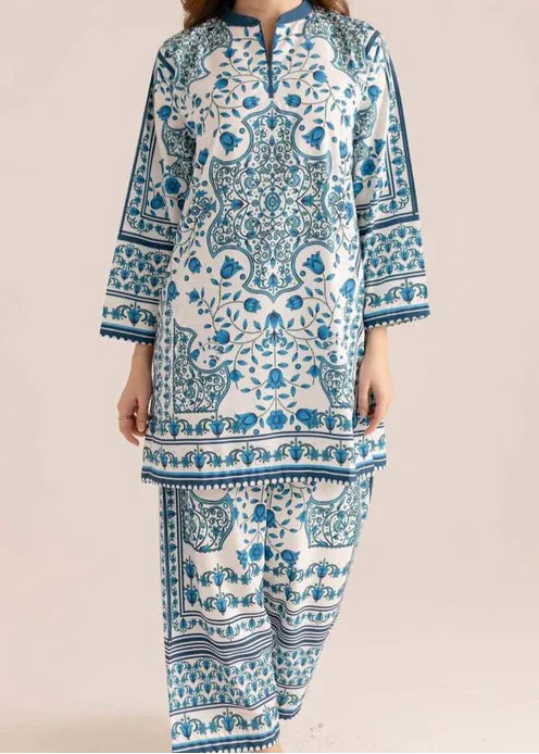 CS-114 AZRA ROYAL - STITCHED 2PC PRINTED CO-ORD SET.