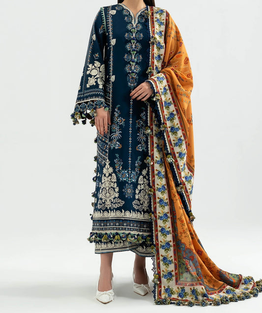 HUSSAIN REHAR 3pc Embroidered Lawn  CODE. MC-4081